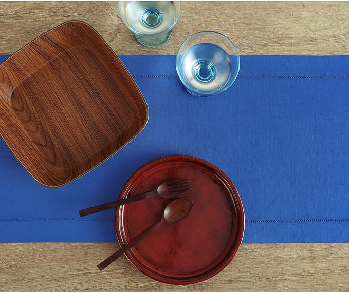 Solino Home Linen Royal Blue Table Runner 60 Inches - Image 3