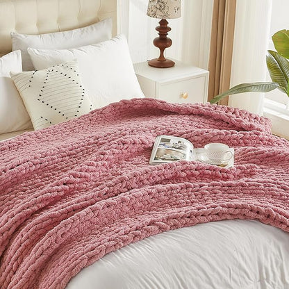 Carriediosa Chunky Knit Throw Blanket 60" X 80" Twin, 100% Hand Made Large - Image 9