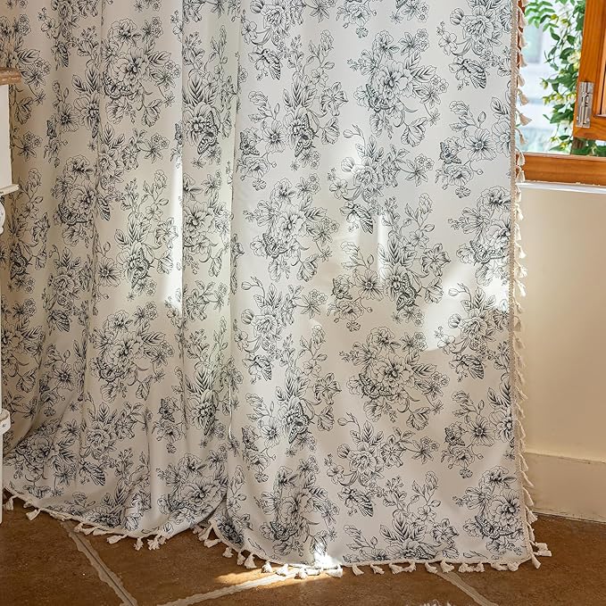 ENJOYBRIDAL Floral 63 Inch Curtains 2 Panel Set Boho Vintage Drapes - Image 6