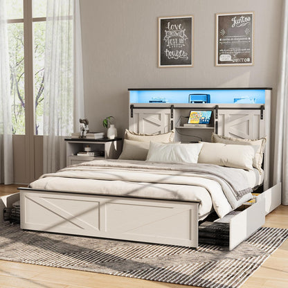 fameill farmhouse full size bed frame with 4, main product view