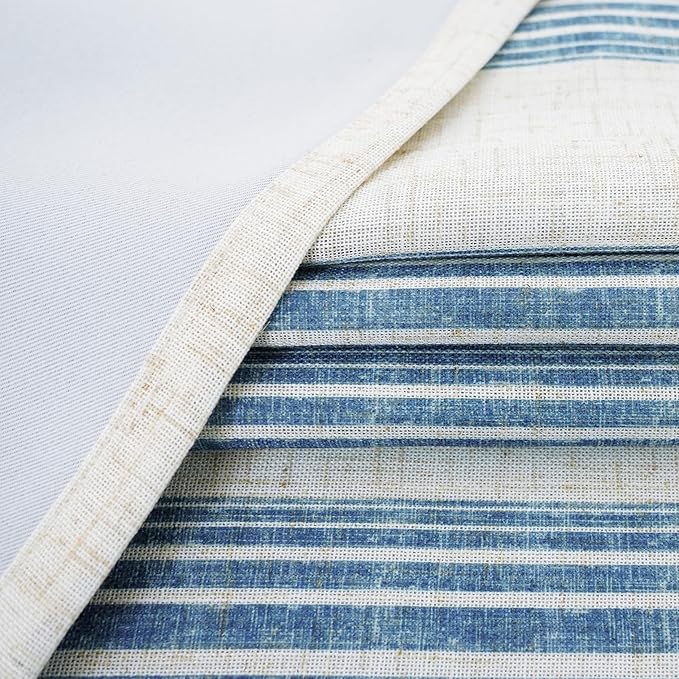 DriftAway Farmhouse Vertical Striped Linen Blend Textured Light Filtering Semi - Image 7
