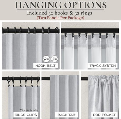 Light Grey Blackout Curtains 96 Inch Length 2 Panels Set - Image 3