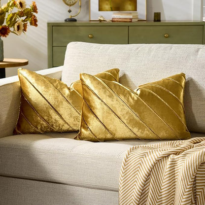 GIGIZAZA Decorative Velvet Pillow Covers 12x20, Living Room Square Cushion by GIGIZAZAFocusingonhomedecoration