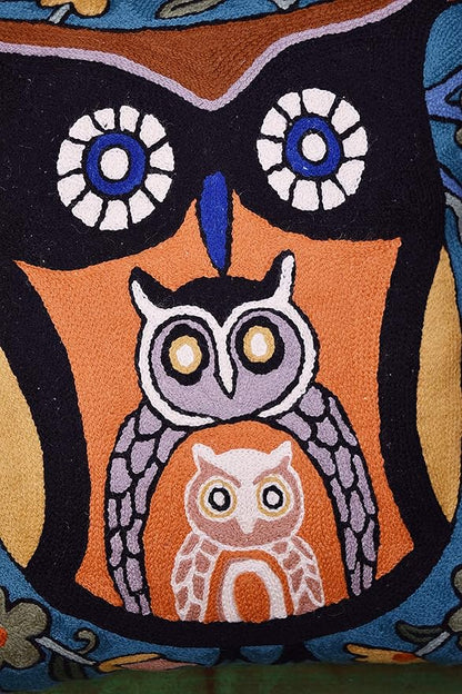 Nestling Owl Pillow Cover | Colorful Owls Pillows | Modern Owl Cushion | Owl - Image 7