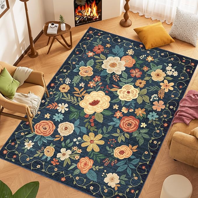 DUKINO 6x9 Area Rug, Floral Rugs - Image 2