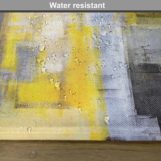 Ambesonne Yellow and Grey Place Mats Set of 8, Abstract Modern Composition - Image 5