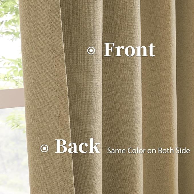 KEQIAOSUOCAI Short Burlap Linen Curtains Natural Back Tab Rod Pocket Narrow - Image 4