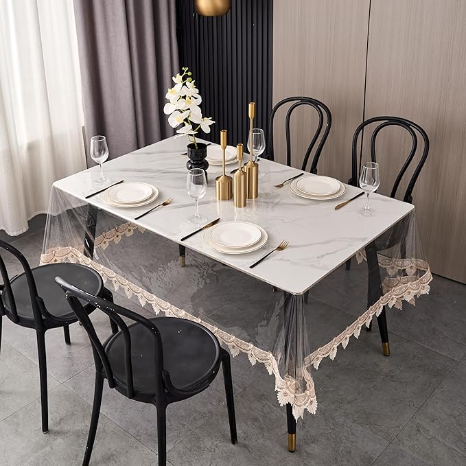 Clear Vinyl Tablecloth Protector Waterproof/Oil-Proof PVC Table Cloth - Image 2