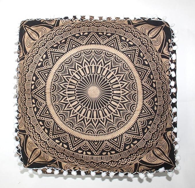 CRAFT KALA 18" Square Large Hippie Mandala Meditation Floor Ottoman Pillow - Image 4