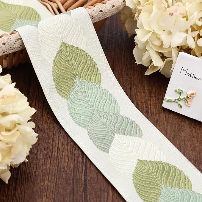 AIETSYEI Boho Jacquard Ribbon Floral Ribbon 2.8 Inch Wide Embroidery Jacquard - Image 5