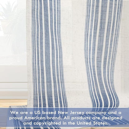 DriftAway Farmhouse Vertical Striped Linen Blend Textured Light Filtering Semi - Image 3