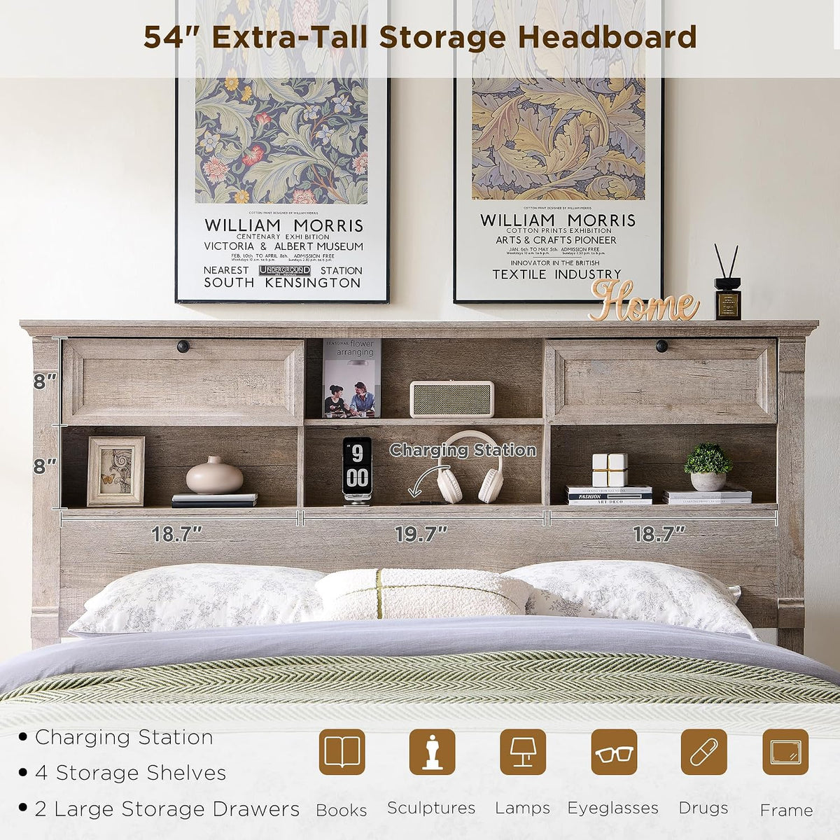 queen size bed frame 2 drawer & 4 on a desk or shelf