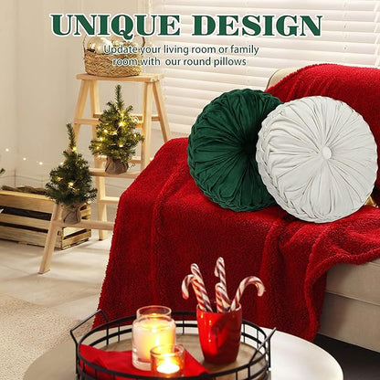 Yerliker 6 Pcs Floor Pillow Cushions 15inch Round Velvet Throw Pillows Colorful - Image 4
