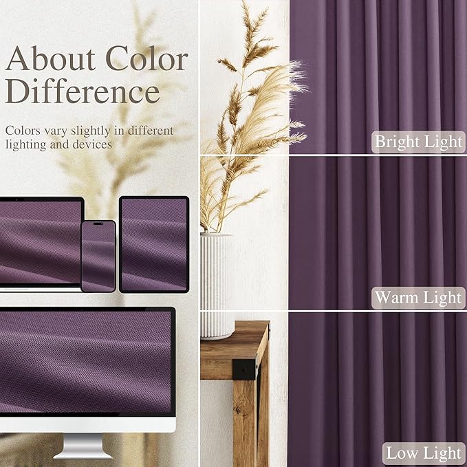 Plum Linen Curtains 72 Inch Length - Image 3