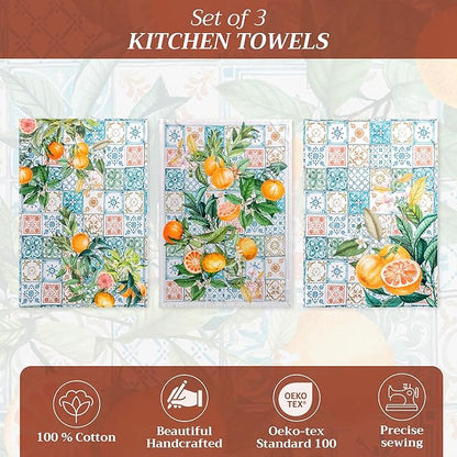 Maison d' Hermine Kitchen Towels Set of 3 100% Cotton 27.50" x 20" Reusable - Image 2
