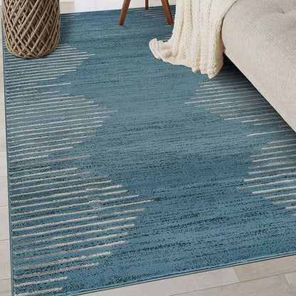 Rugshop Bohemian Stripe Stain Resistant High Traffic Living Room Kitchen - Image 8