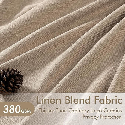 MIULEE Pinch Pleated Thick Linen Curtains 102 Inch 4 Panels Set Back Tab Memory - Image 3