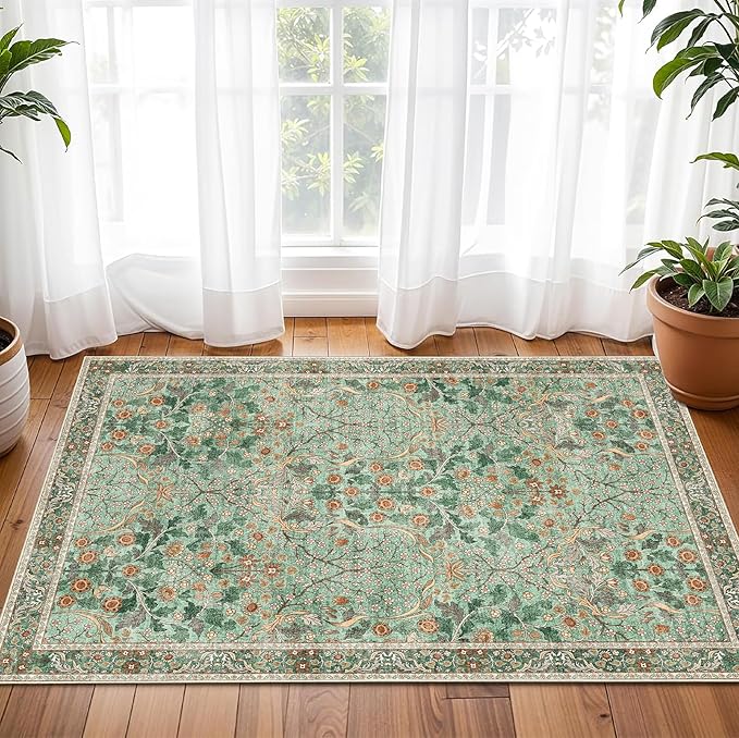 MUJOO 2x3 Washable Rug, Boho Front Door Mat Indoor Entrance Throw Carpet - Image 3