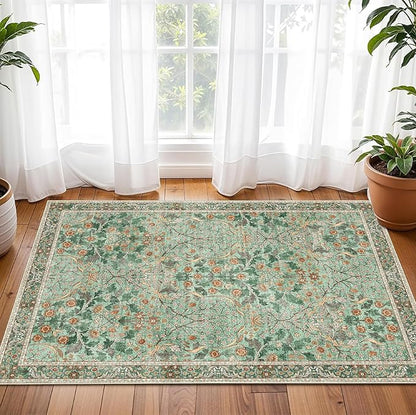 MUJOO 2x3 Washable Rug, Boho Front Door Mat Indoor Entrance Throw Carpet - Image 3