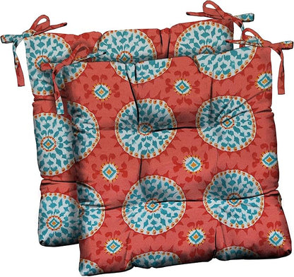 RSH DECOR: Outdoor Tufted Seat Cushions Set of 2 | 17" x 17" | All-Weather Spun by RSHDECOR