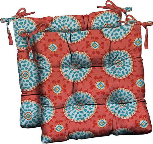 RSH DECOR: Outdoor Tufted Seat Cushions Set of 2 | 17" x 17" | All-Weather Spun by RSHDECOR