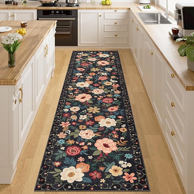 DUKINO 2x8 Runner Rug for Hallway, Washable Kitchen Runner Rug by DUKINO