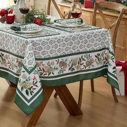 Newbridge Christmas Holly Pinecone Border 60 x 84 Inch Rectangle Fabric - Image 8
