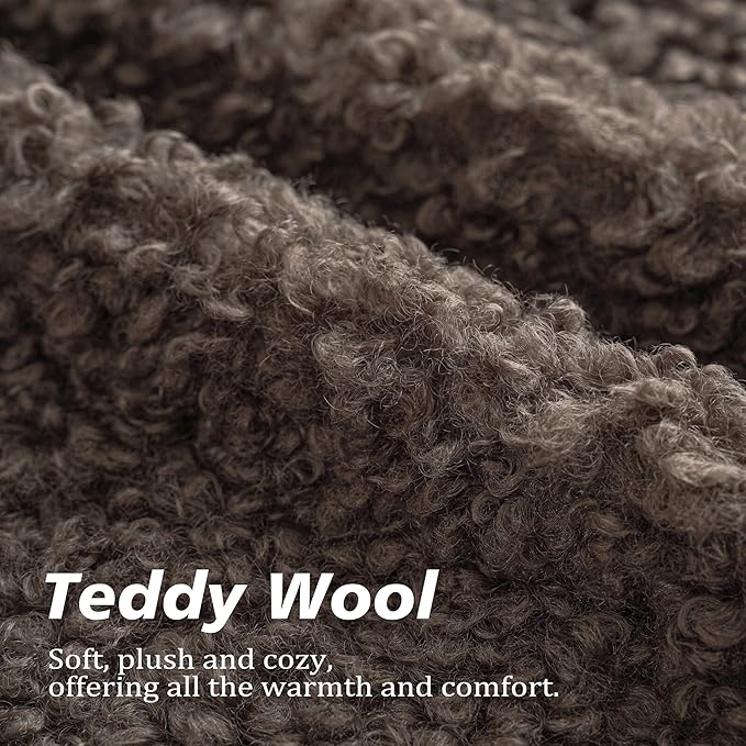 Foindtower 2 Pieces Teddy Faux Fur Throw Pillow Cover Decorative Sherpa Pillow - Image 2