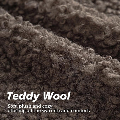 Foindtower 2 Pieces Teddy Faux Fur Throw Pillow Cover Decorative Sherpa Pillow - Image 2