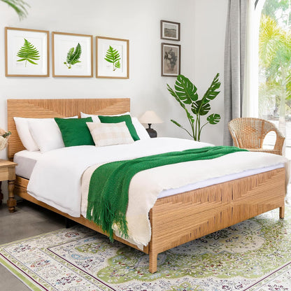 yechen boho full bed frame with headboard and, main product view