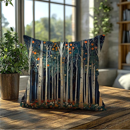 Rustic William Morris Inspired Autumn Forest Decor Pillow Covers 18x18 - Image 5