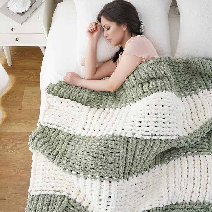 Battilo Chunky Knit Throw Blanket, Soft and Thick Chenille Throw Blanket - Image 5