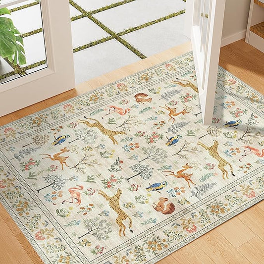 DUKINO 2x3 Rug, Washable Animal Rugs by DUKINO