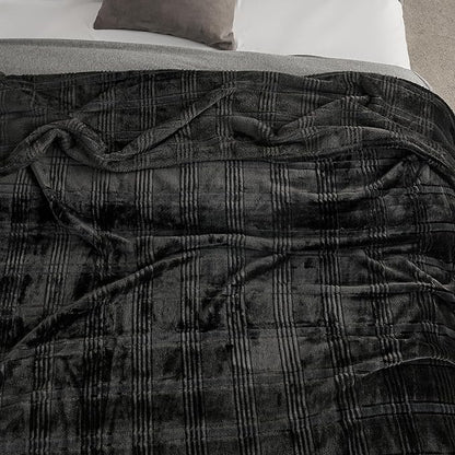 Oversized King Fleece Blanket 120x120 Inches, Seamless Soft Cozy 3D Jacquard - Image 4