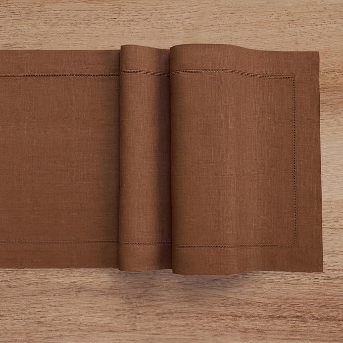 Solino Home Linen Brown Table Runner 60 Inches - Image 3