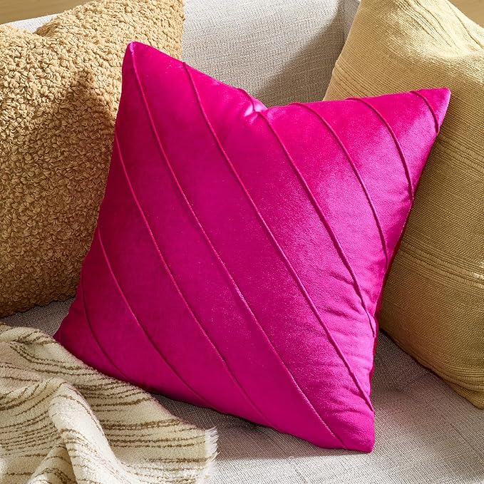 GIGIZAZA Hot Pink Velvet Pillow Covers 18x18 - Image 2