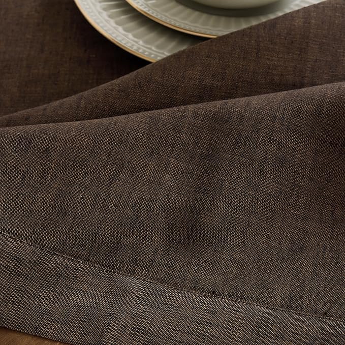 Solino Home Linen Chambray Brown Table Runner 144 Inches Long - Image 9