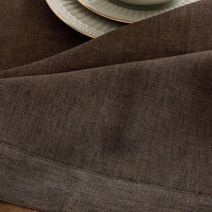 Solino Home Linen Chambray Brown Table Runner 144 Inches Long - Image 9