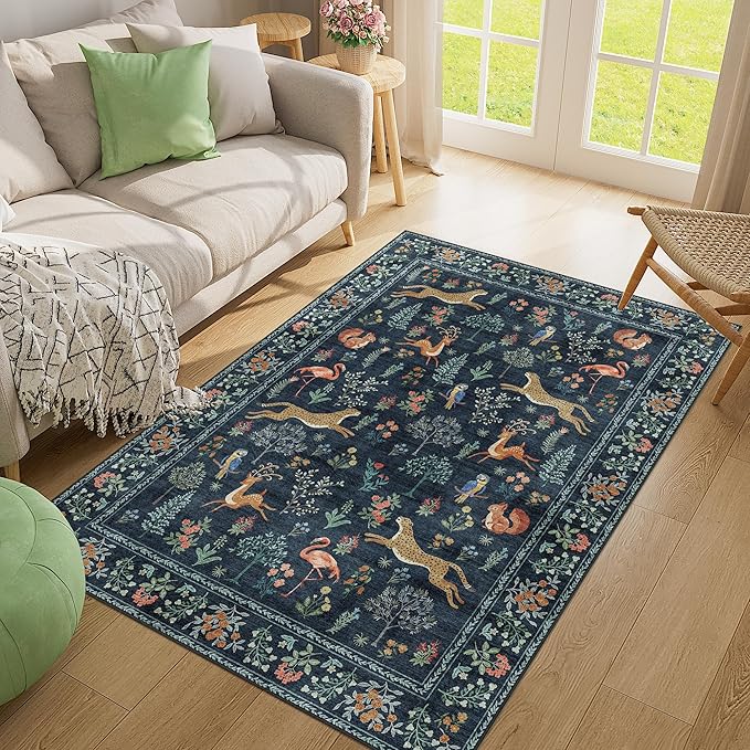 DUKINO 4x6 Rug, Washable Animal Area Rug - Image 8