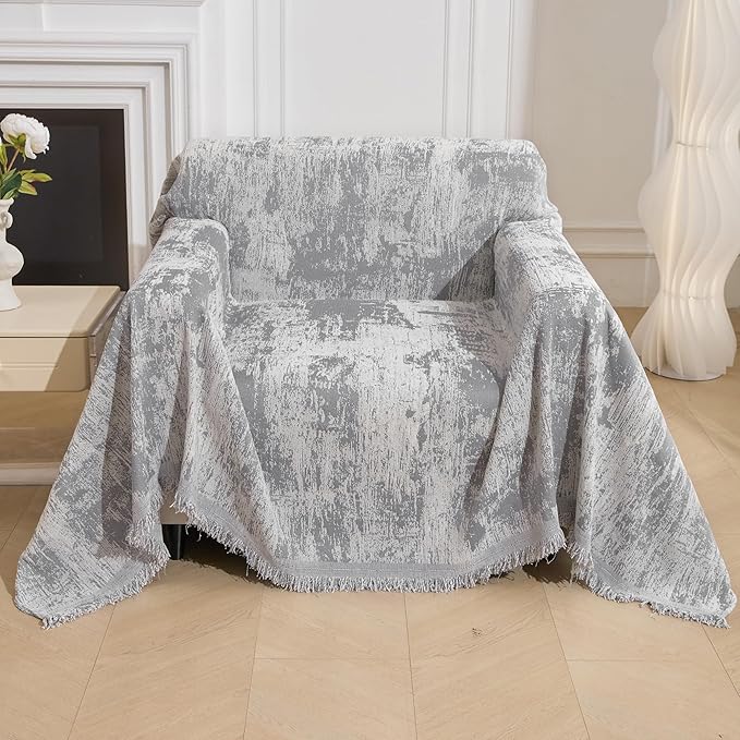 MEETSKY Small Couch Cover Oversized Chair Cover Washable, Chenille Soft Throws by MEETSKY