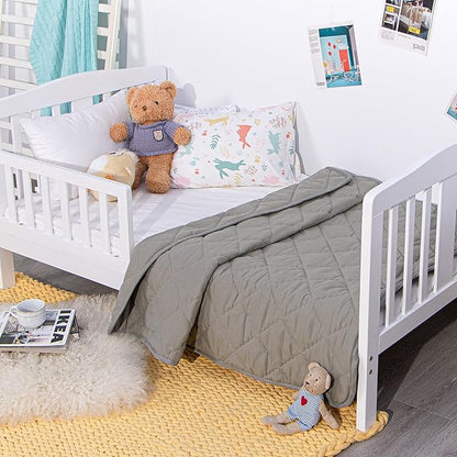 NTBAY Down Alternative Toddler Comforter, Lightweight and Warm Solid Color Baby - Image 5