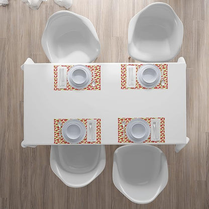 Ambesonne Strawberry Place Mats Set of 4, Tropical Summer Fruit Pattern - Image 4