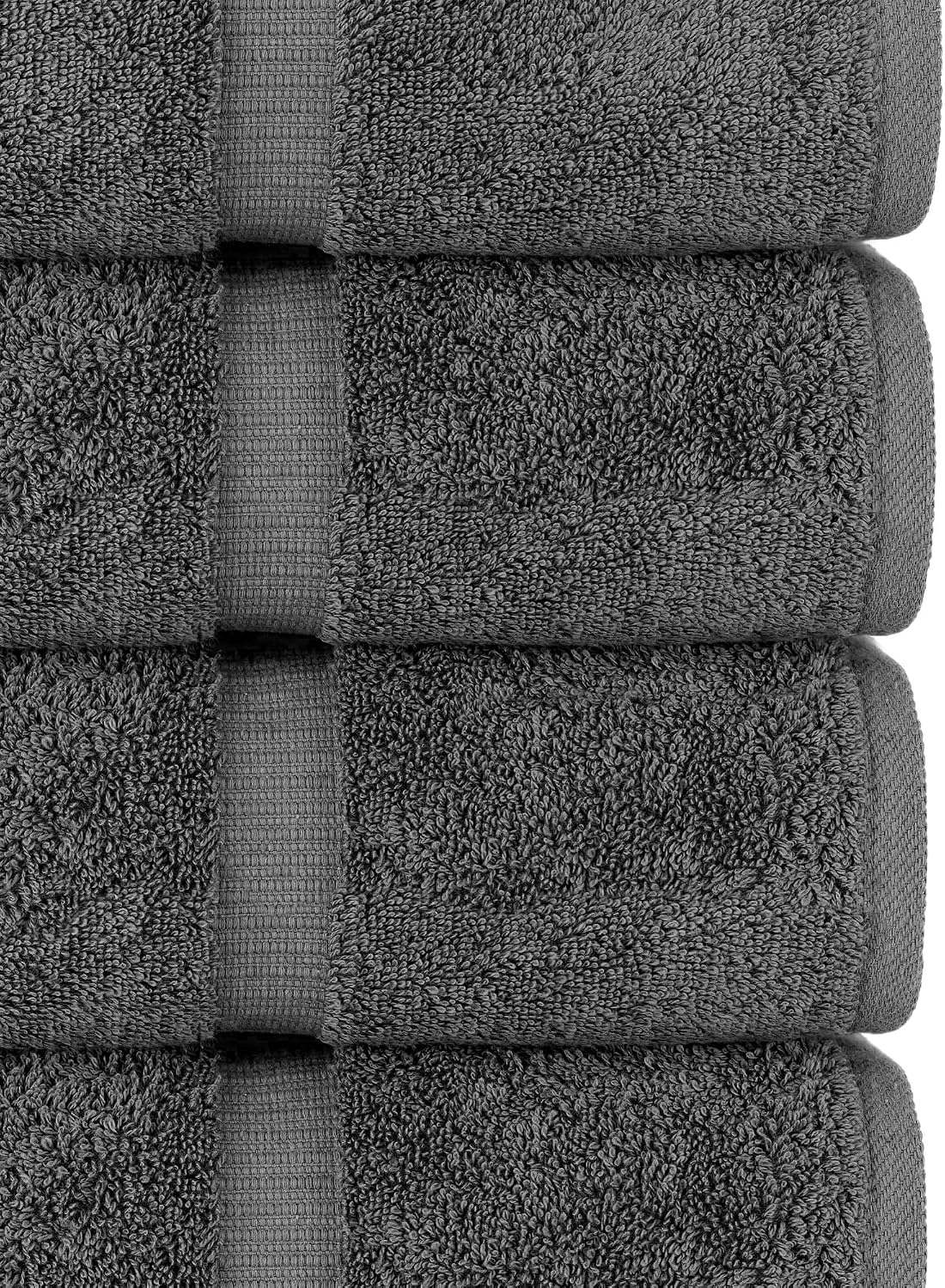 chakir turkish linens 100% cotton 4-pack bath towels, side view