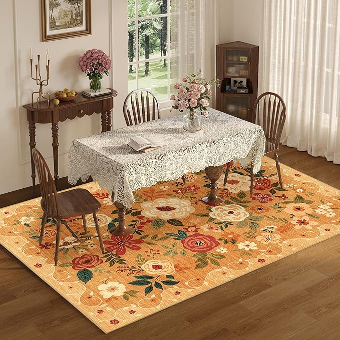 DUKINO 8x10 Area Rug, Floral Rugs - Image 8