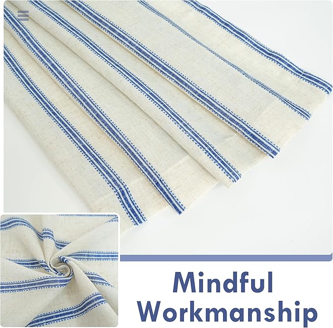 DriftAway Farmhouse Vertical Striped Linen Blend Textured Light Filtering Semi - Image 5
