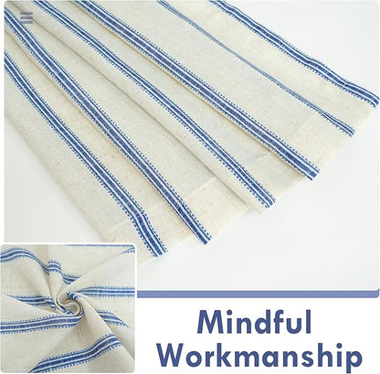 DriftAway Farmhouse Vertical Striped Linen Blend Textured Light Filtering Semi - Image 3