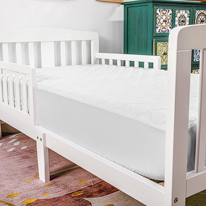 NTBAY 2 Pack Waterproof Crib Mattress Protector, Quilted 28"x52" Toddler Fitted - Image 6