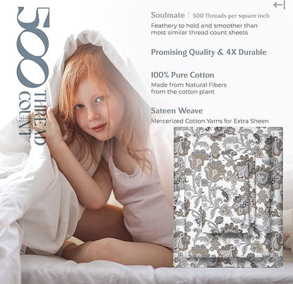Mayfair Linen 100% Cotton Printed Bed Sheets Twin XL Set - Image 5