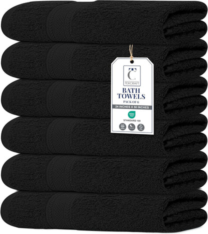 texcraft large bath towels set of 6 – shown in use