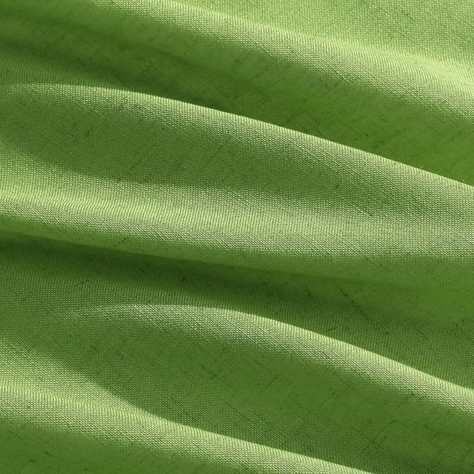 Nanspring Lime Green Linen Blend Light Filtering Back Tab Curtains 102 Inches - Image 5